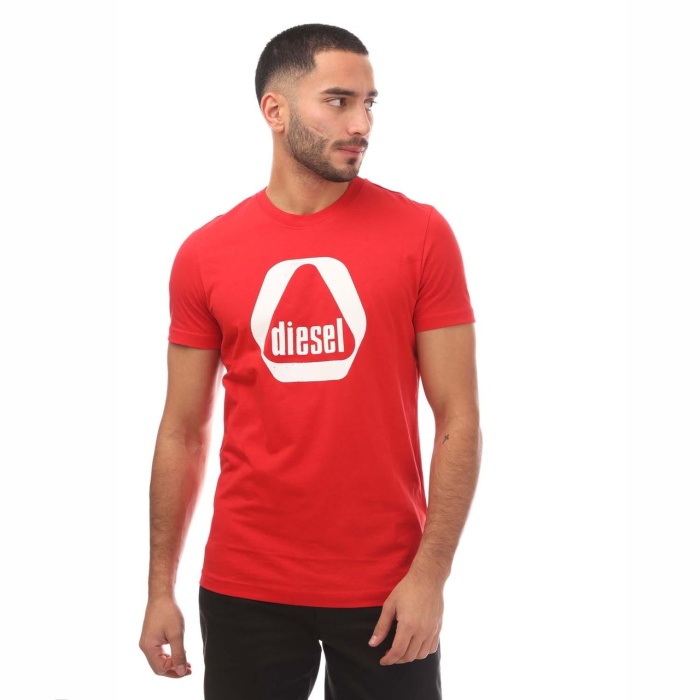Men's Diesel T-Diegor 7-E T-Shirt in Red - Image 2