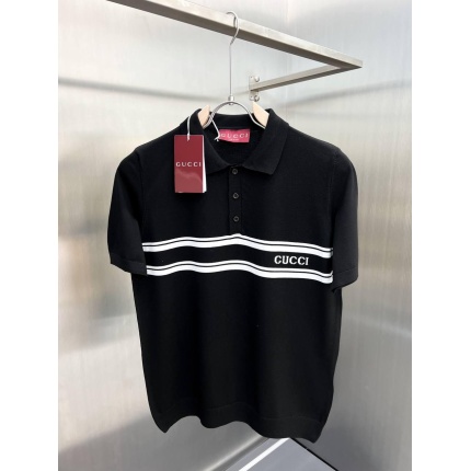 Cotton polo shirt with Gucci embroidery